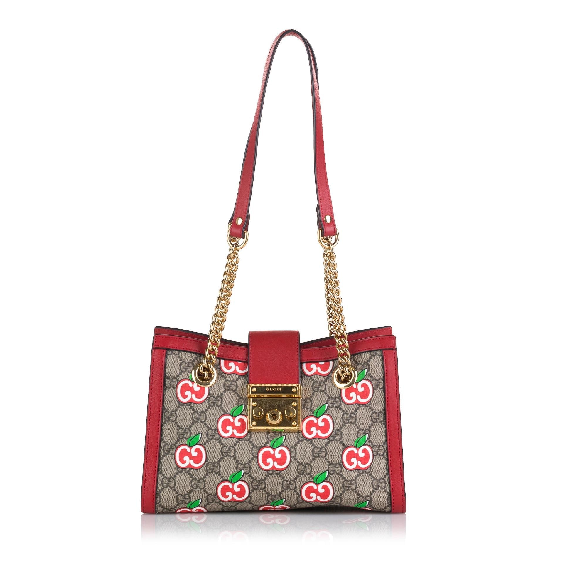 Gucci GG Supreme Apple Padlock Tote (SHG-iVKYxI)