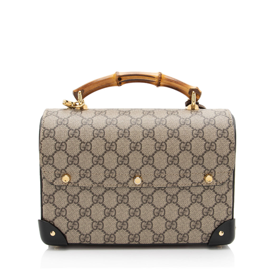 Gucci GG Supreme Bamboo Padlock Top Handle