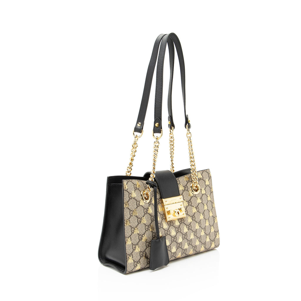 Gucci GG Supreme Bees Padlock Small Tote