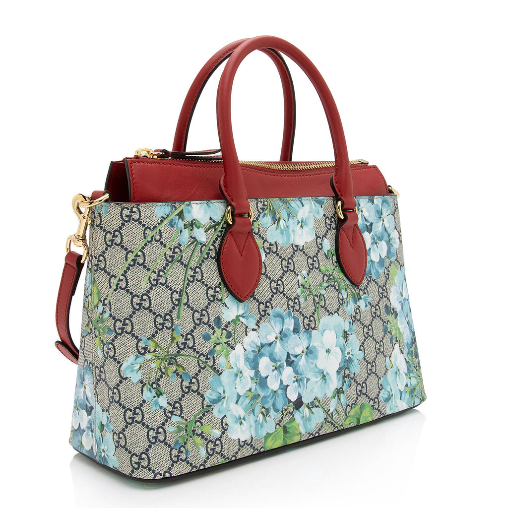 Gucci GG Supreme Blooms Medium Zip Tote