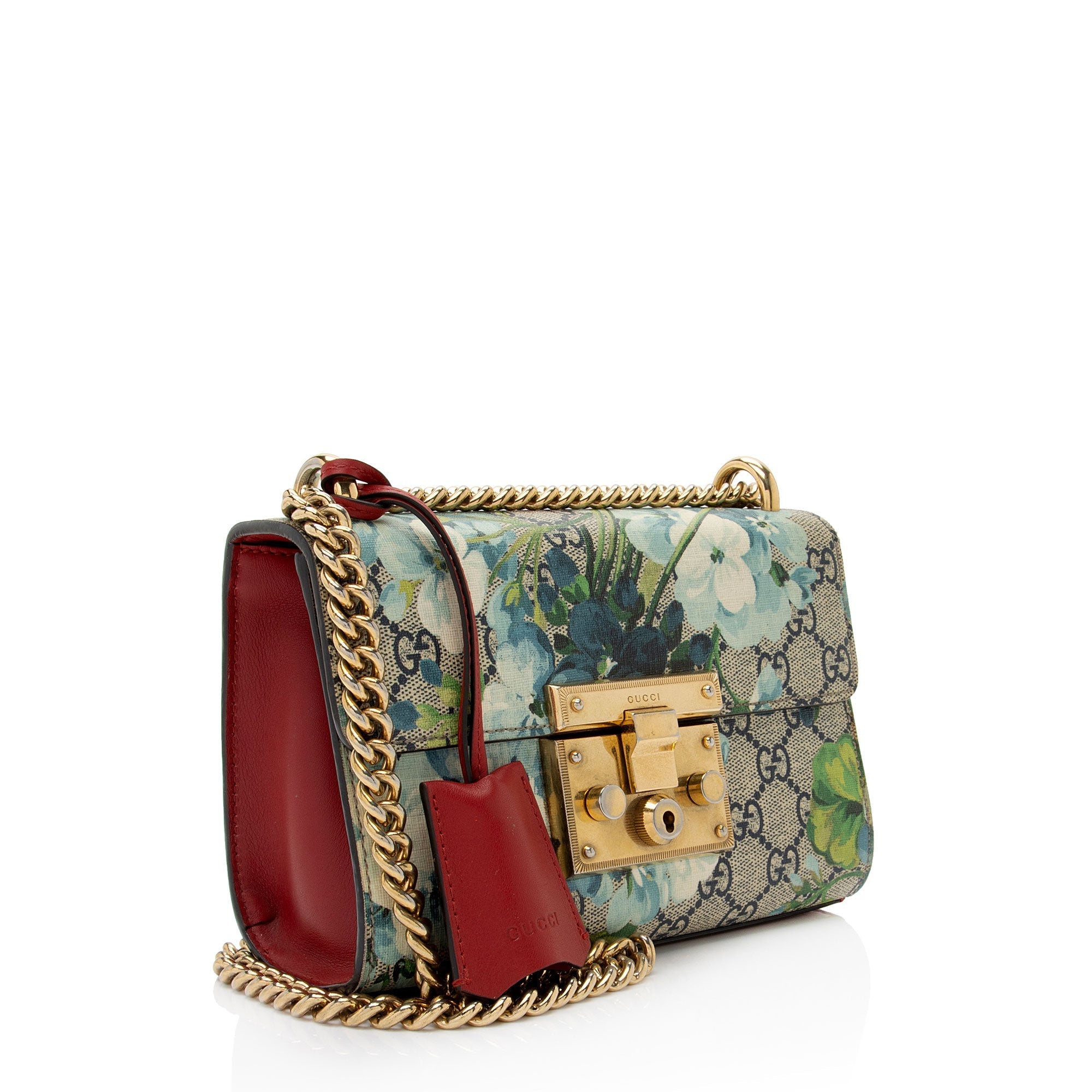 Gucci GG Supreme Blooms Padlock Small Shoulder Bag (SHF-aRDxaC)