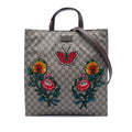 Gucci GG Supreme Butterfly and Flower Embroidery Convertible Soft Tote