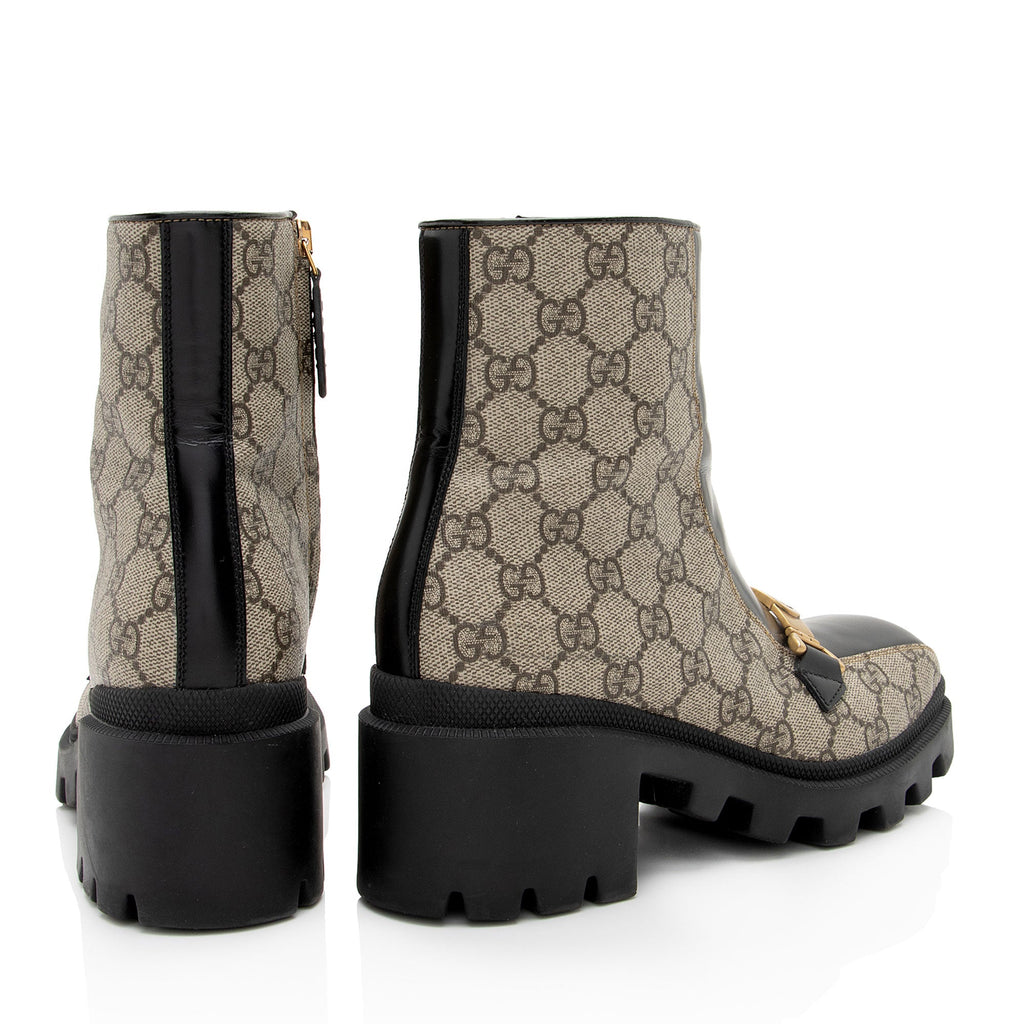 Gucci GG Supreme Calfskin Interlocking G Boots - Size 6 / 36