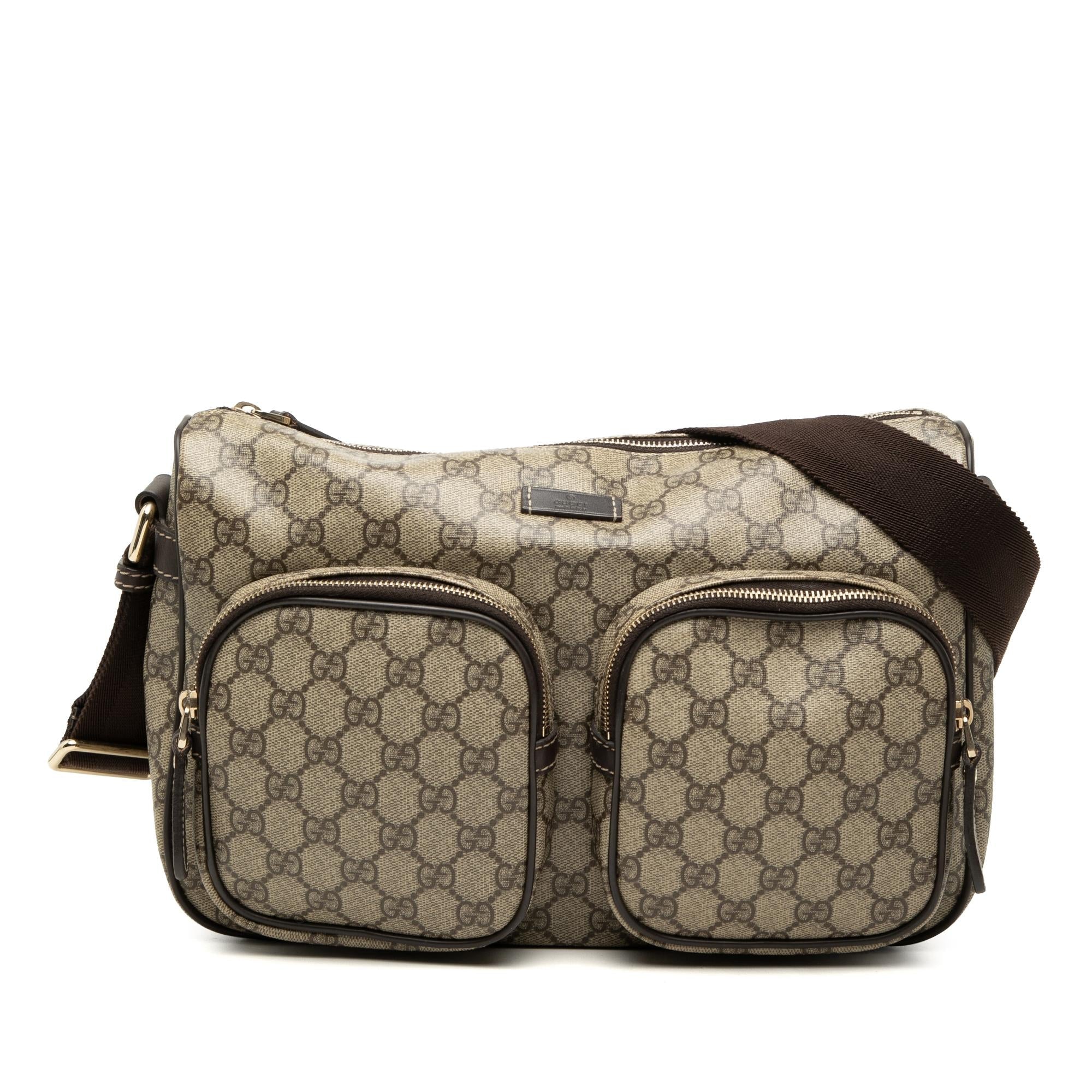 Gucci GG Supreme Double Pocket Crossbody