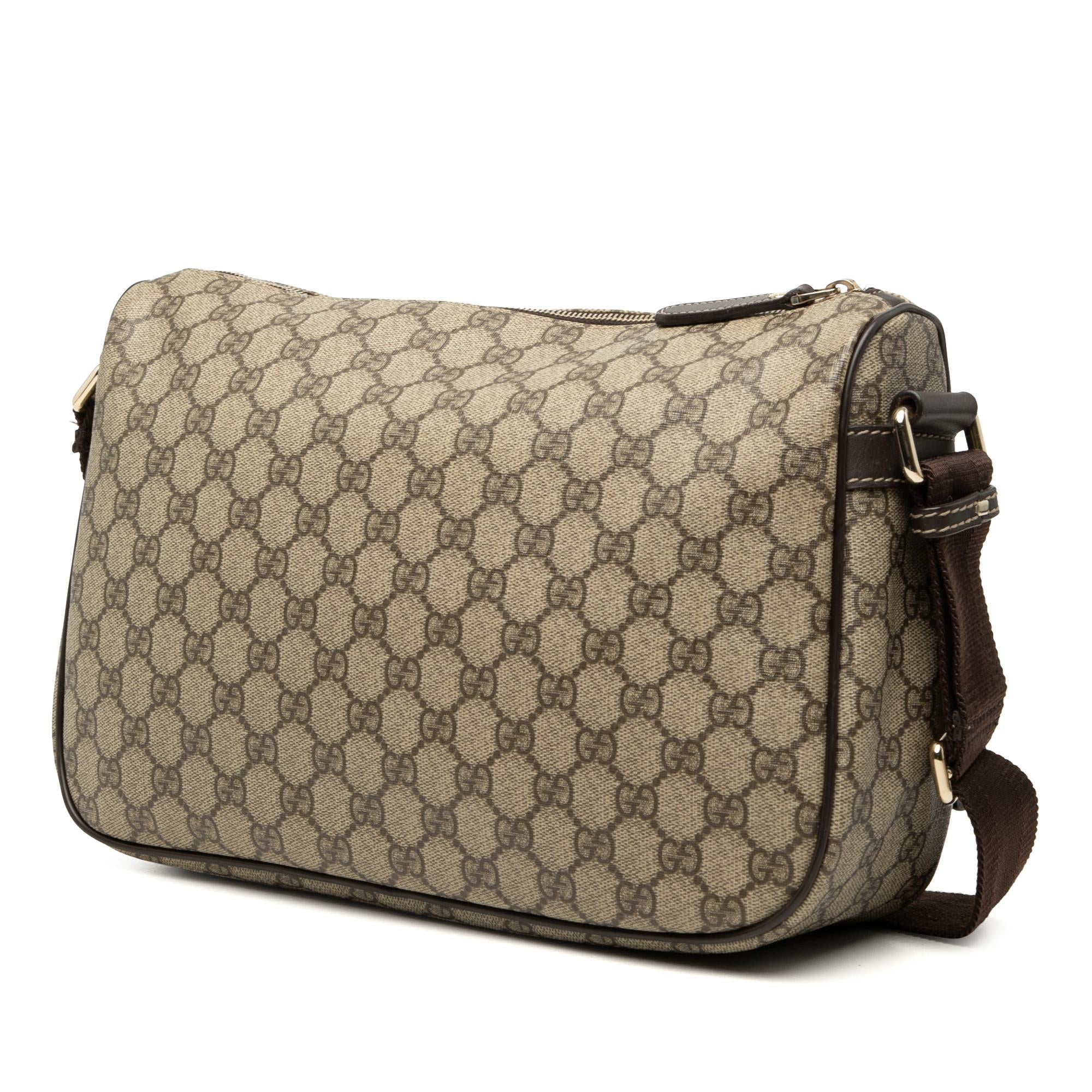 Gucci GG Supreme Double Pocket Crossbody