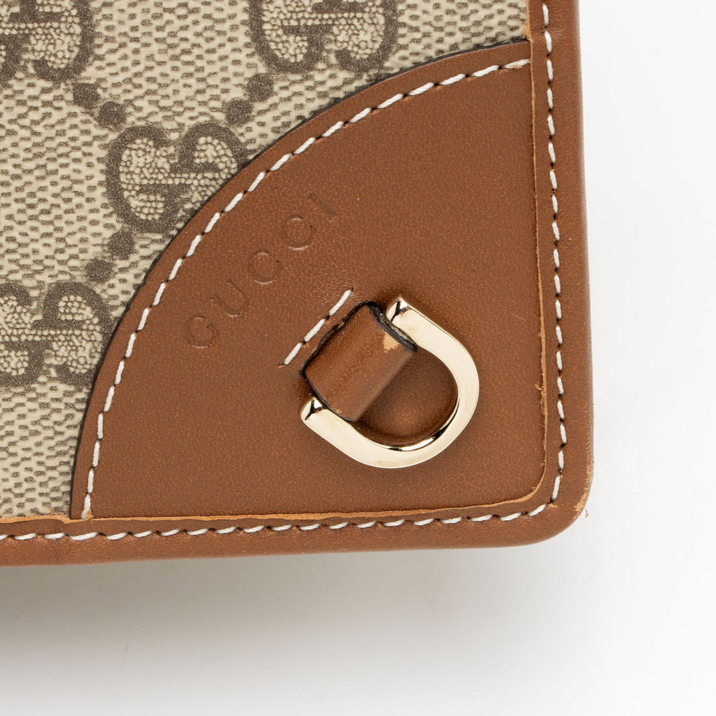 Gucci GG Supreme Emblem Wallet on Strap