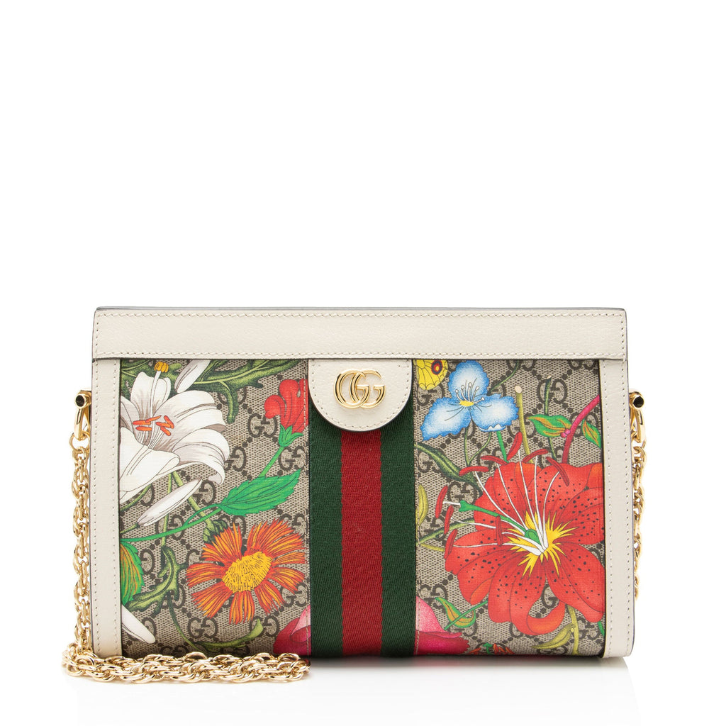 Gucci GG Supreme Flora Ophidia Medium Chain Shoulder Bag