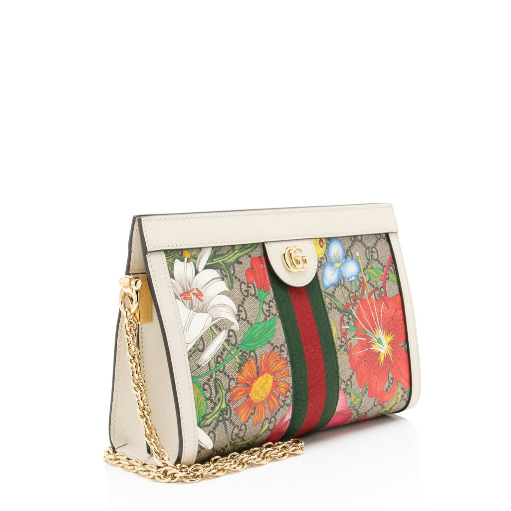 Gucci GG Supreme Flora Ophidia Medium Chain Shoulder Bag