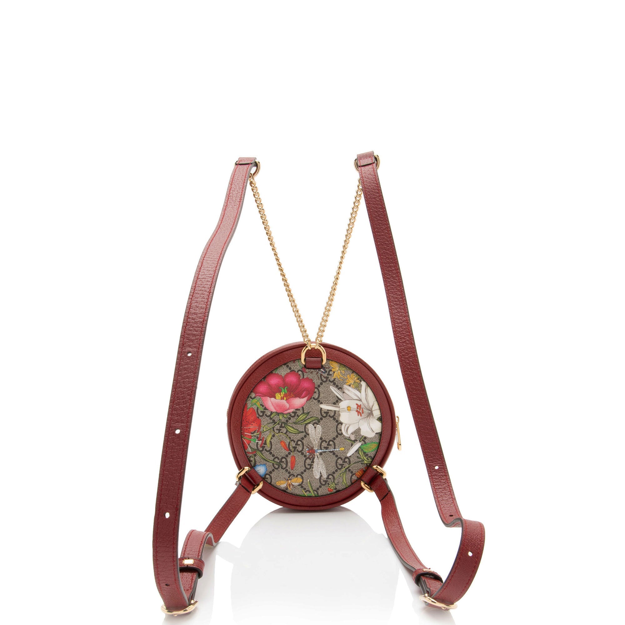Gucci GG Supreme Flora Ophidia Round Mini Backpack