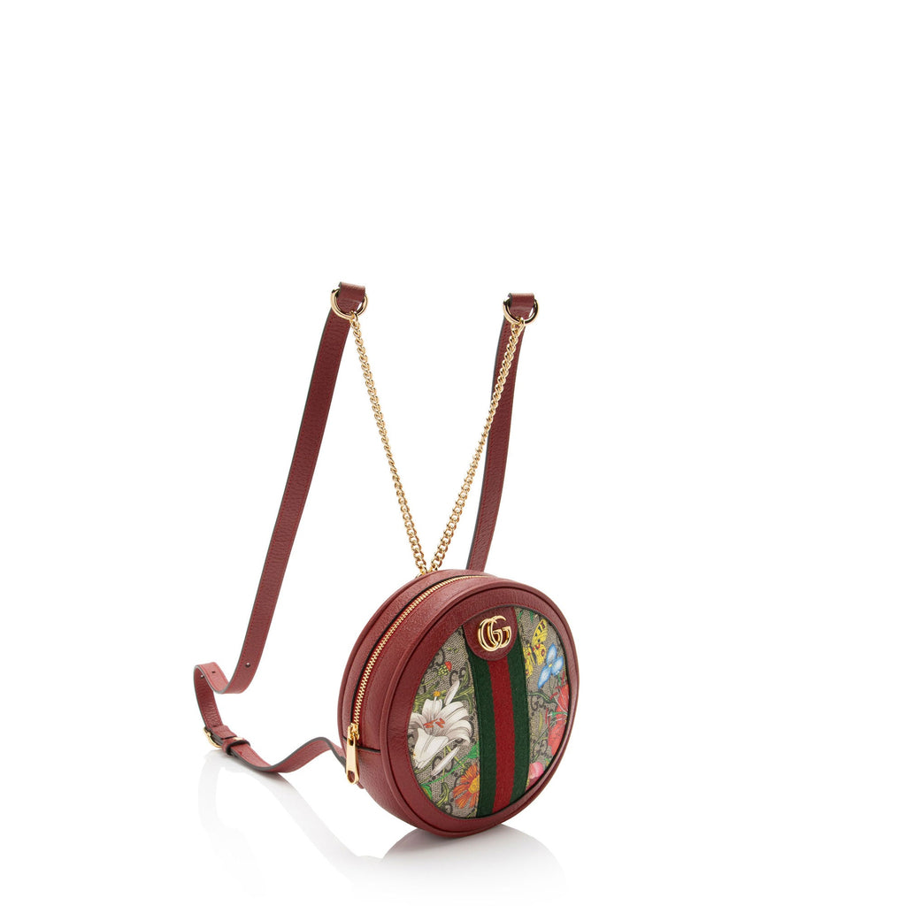 Gucci GG Supreme Flora Ophidia Round Mini Backpack