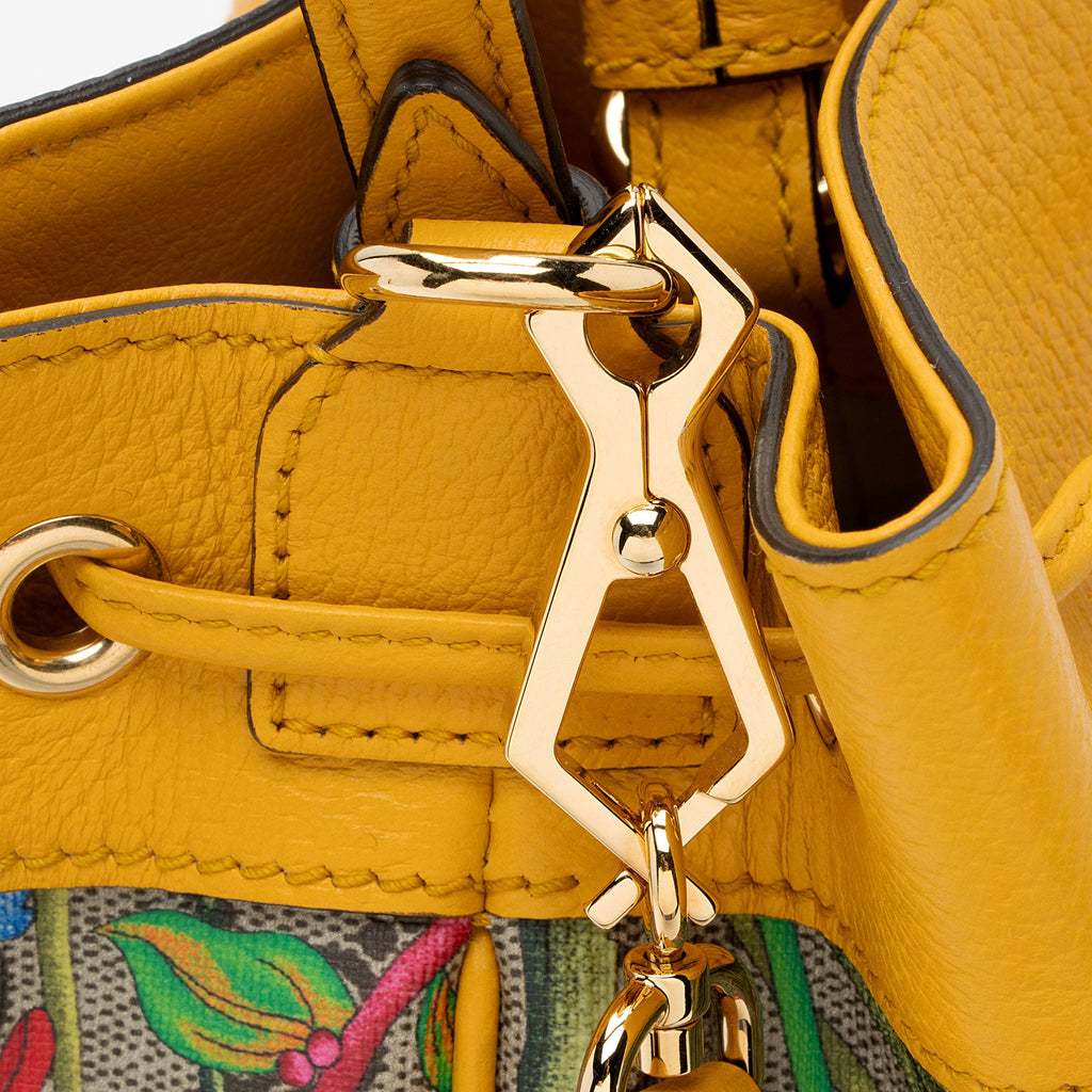Gucci GG Supreme Flora Ophidia Small Bucket Bag (SHF-Hh7gjf)