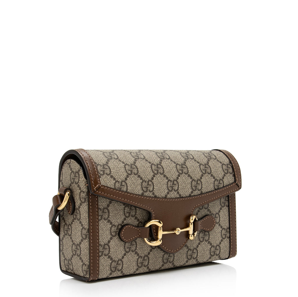 Gucci GG Supreme Horsebit 1955 Mini Shoulder Bag (SHF-eLtYhd)