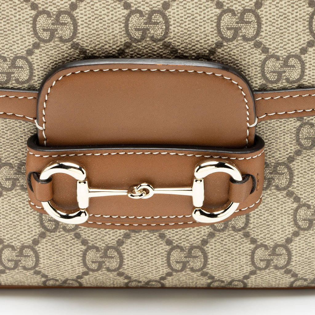 Gucci GG Supreme Horsebit 1955 Small Flap Shoulder Bag