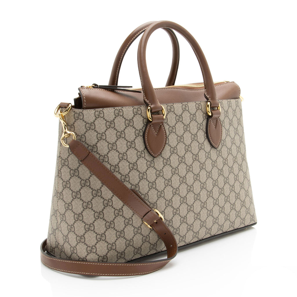 Gucci GG Supreme Large Zip Top Tote