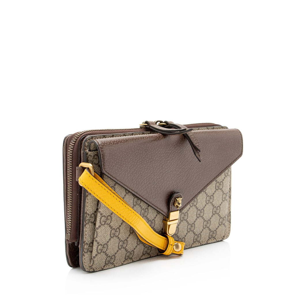 Gucci GG Supreme Leather Tiger Document Crossbody