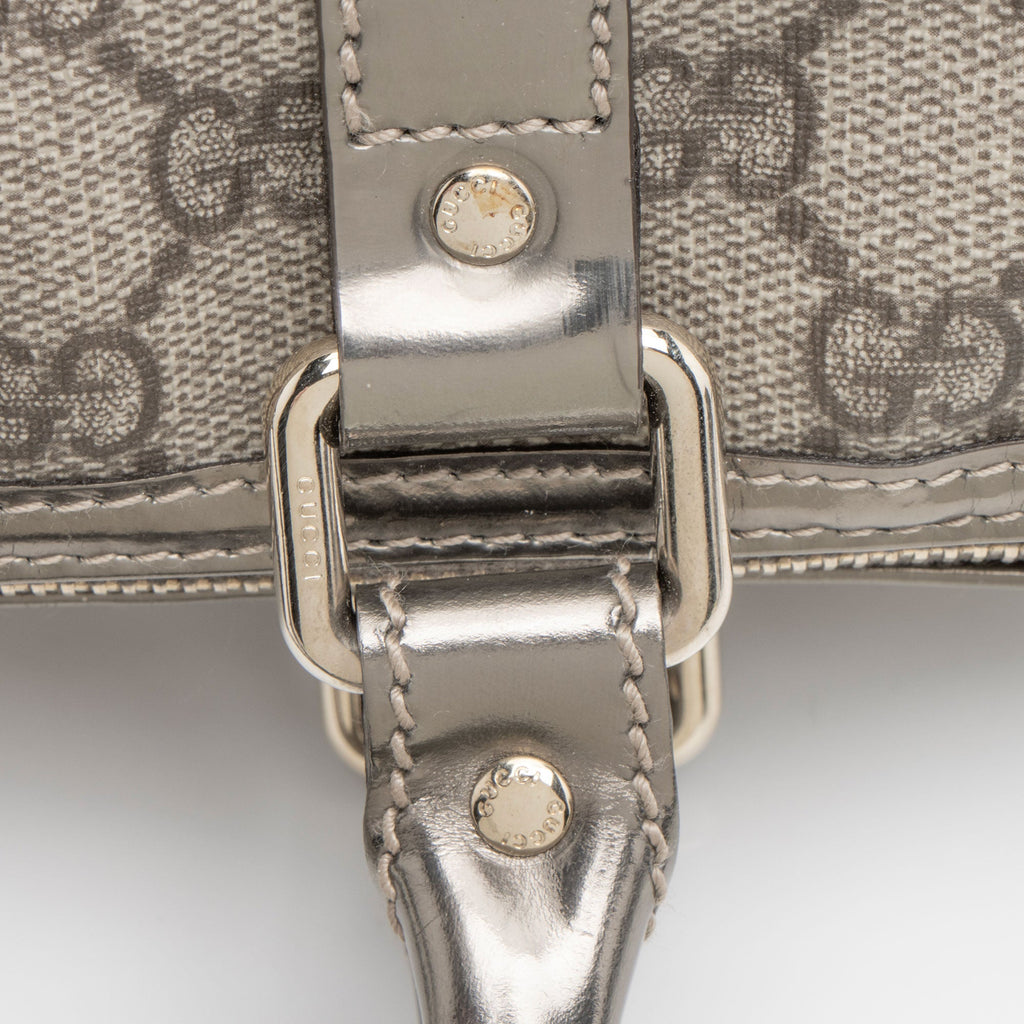 Gucci GG Supreme Metallic Leather Joy Small Boston Bag