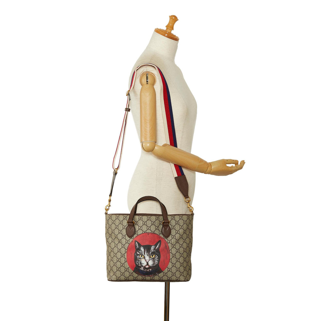 Gucci GG Supreme Mystic Cat Satchel (SHG-JMBObq)
