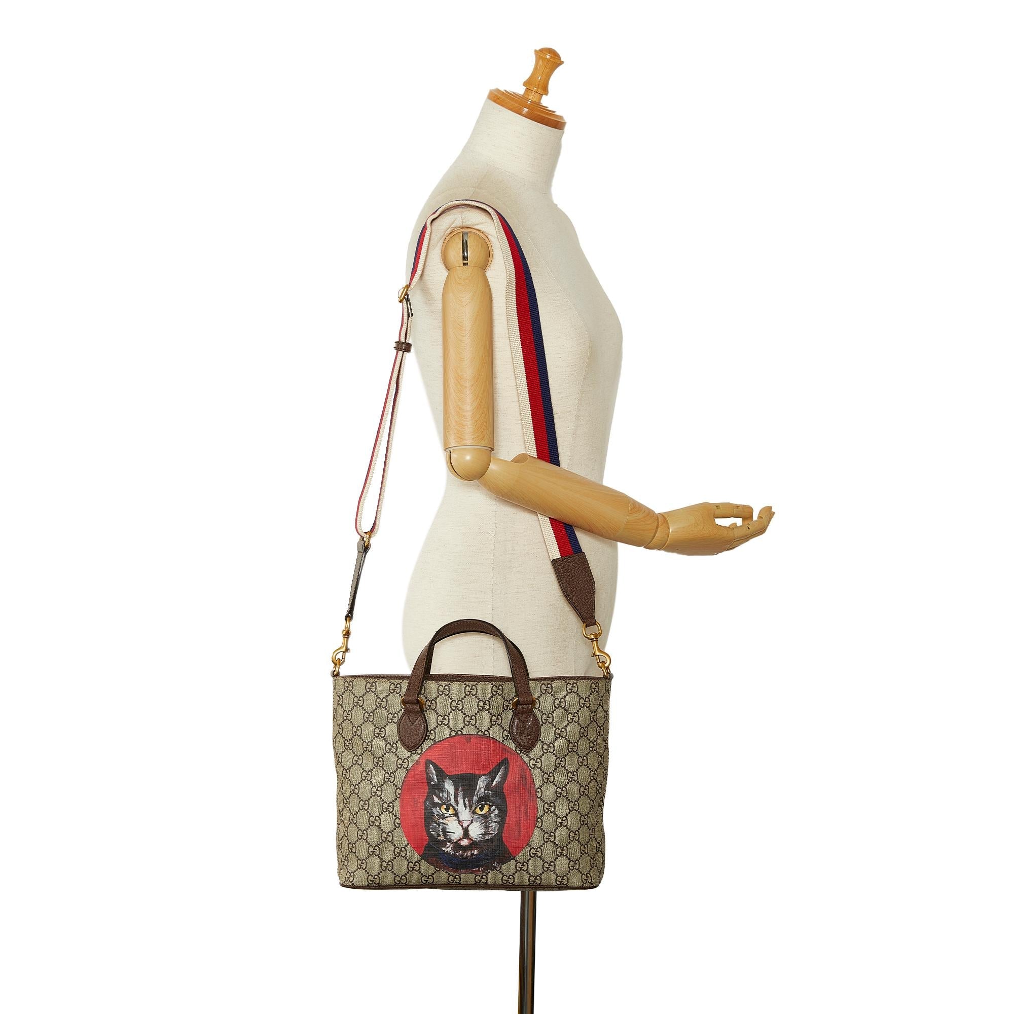 Gucci GG Supreme Mystic Cat Satchel (SHG-JMBObq)