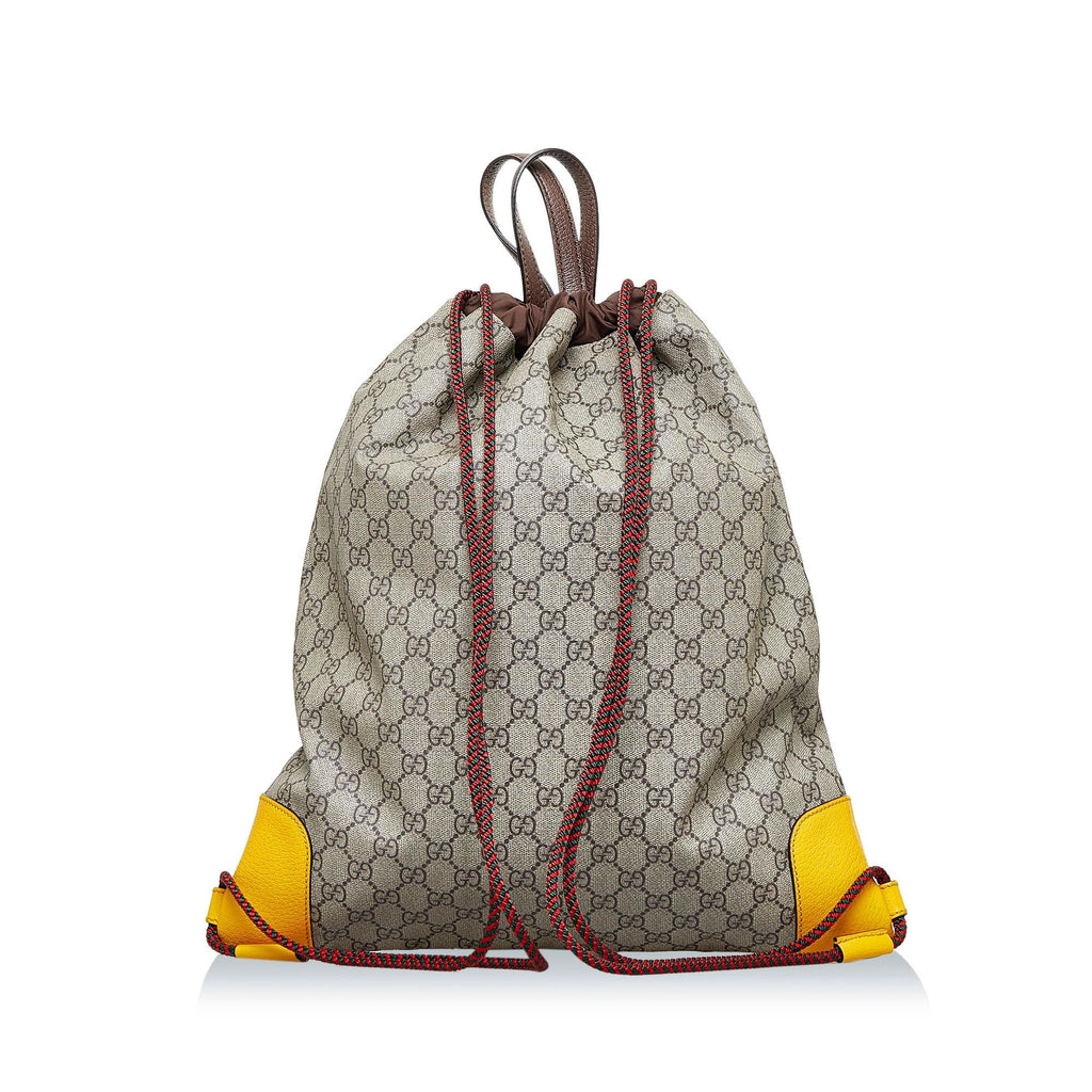 Gucci GG Supreme Neo Vintage Drawstring Backpack (SHG-CHnyKG)