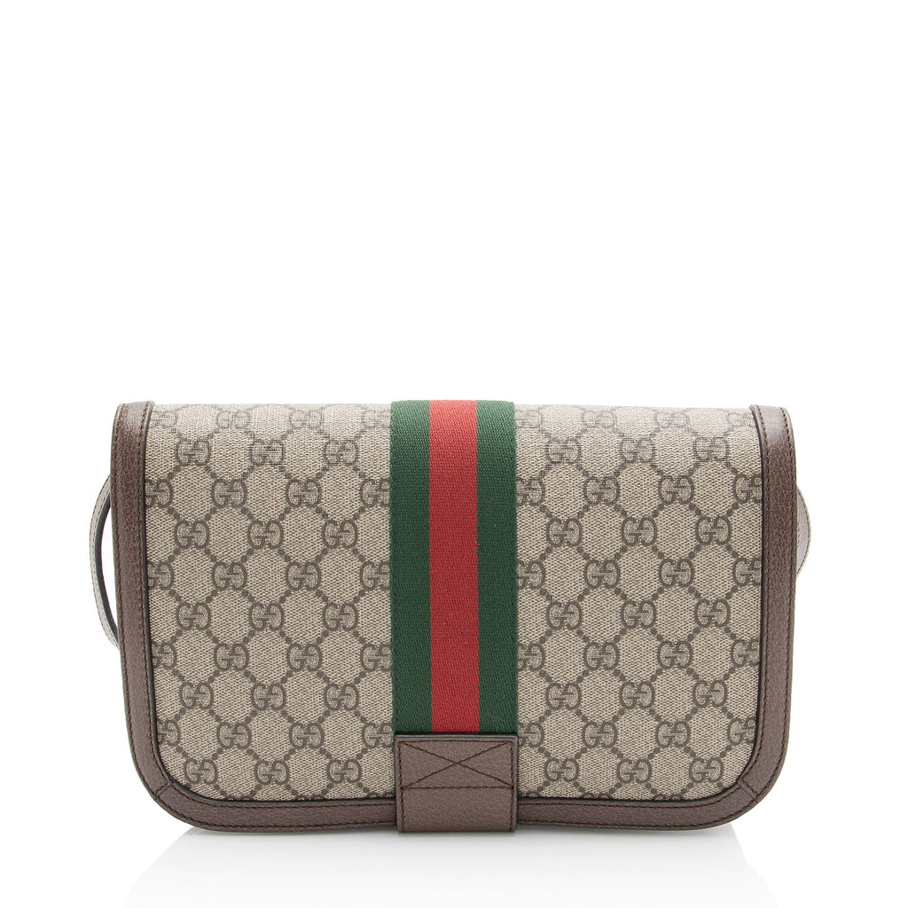 Gucci GG Supreme Ophidia Flap E/W Messenger Bag