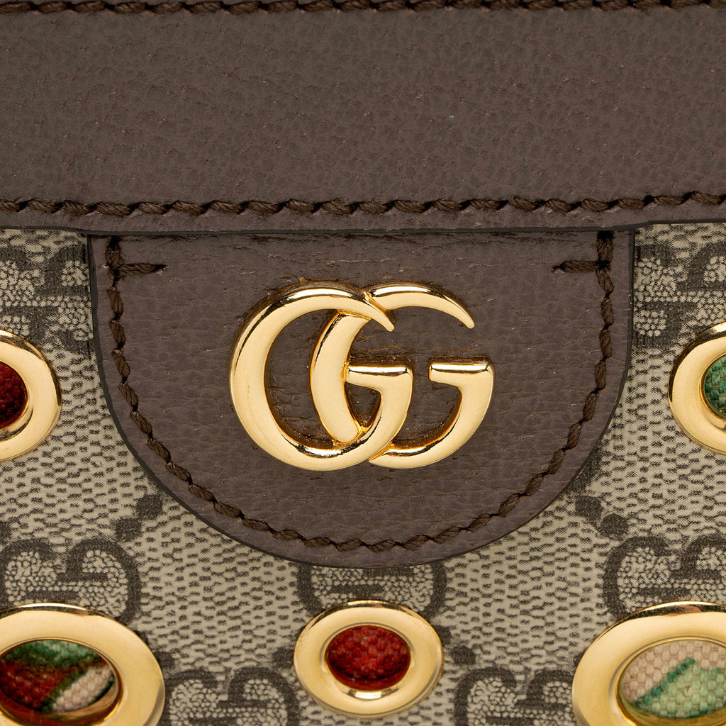 Gucci GG Supreme Ophidia Grommet Medium Chain Shoulder Bag
