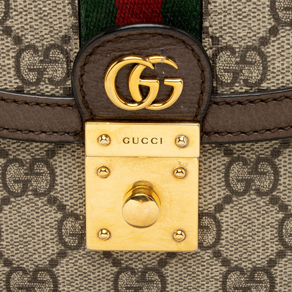 Gucci GG Supreme Ophidia Padlock Medium Top Handle