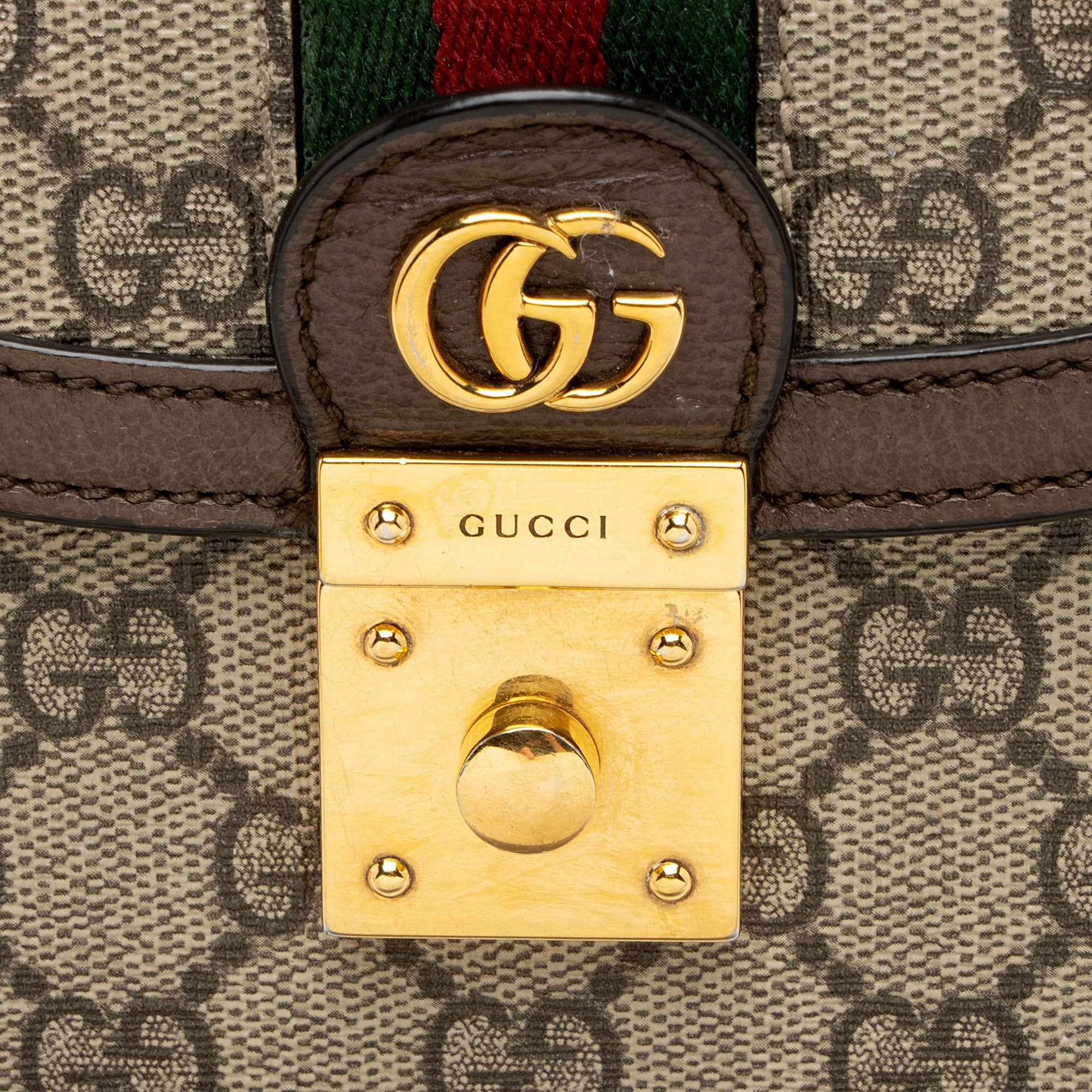 Gucci GG Supreme Ophidia Padlock Medium Top Handle