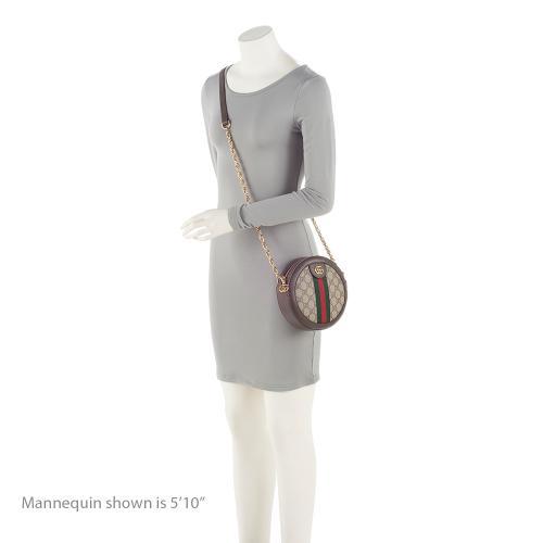 Gucci GG Supreme Ophidia Round Mini Shoulder Bag (SHF-8LEeSa)