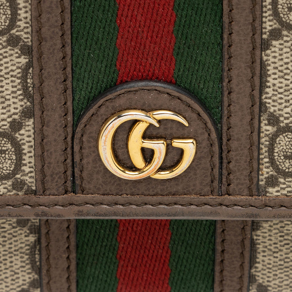 Gucci GG Supreme Ophidia Tri-Fold Wallet Crossbody Bag (SHF-qymUM5)