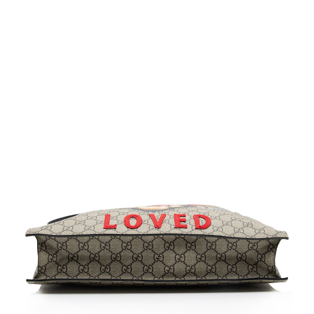 Gucci GG Supreme Soft Angry Cat Vertical Courrier Tote (SHF-BjgJPe)