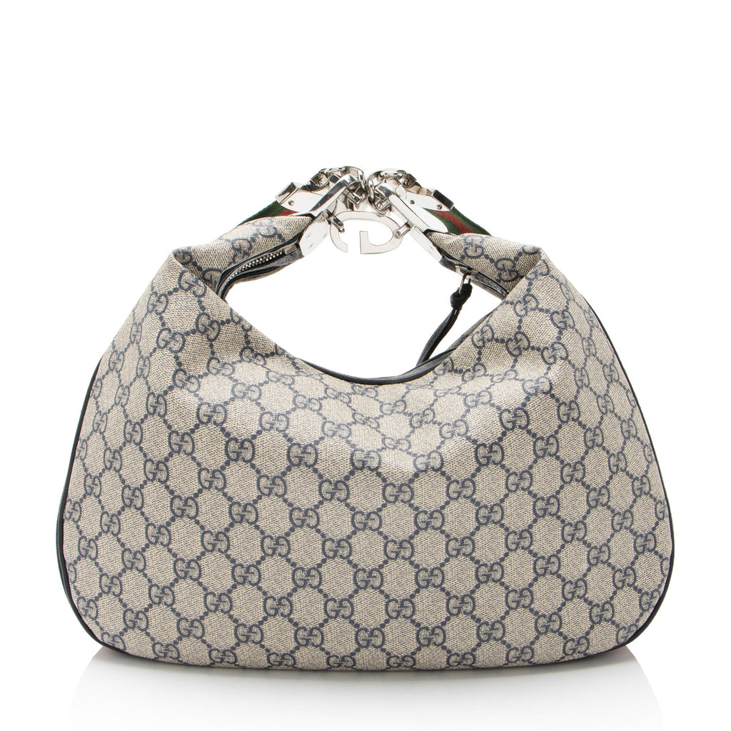 Gucci GG Supreme Web Attache Large Shoulder Bag