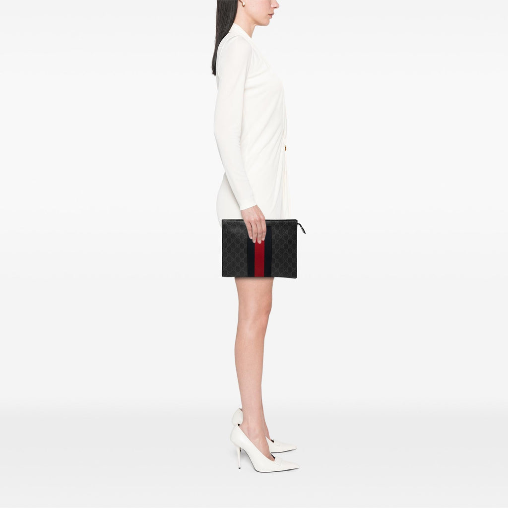 Gucci GG Supreme Web Clutch