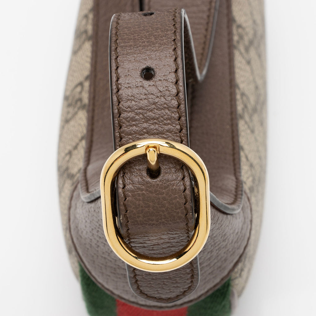 Gucci GG Supreme Web Ophidia Half Moon Mini Hobo (SHF-F30bq3)