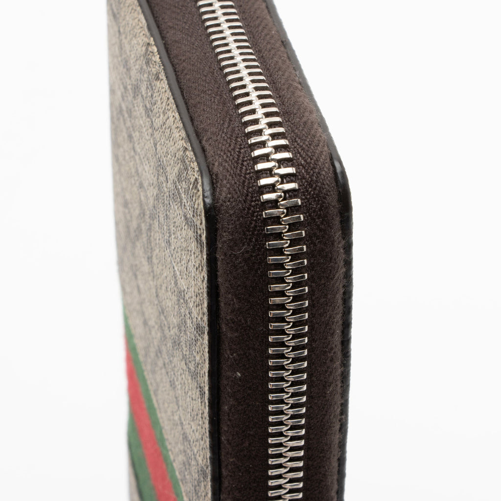 Gucci GG Supreme Web Zip Around Wallet