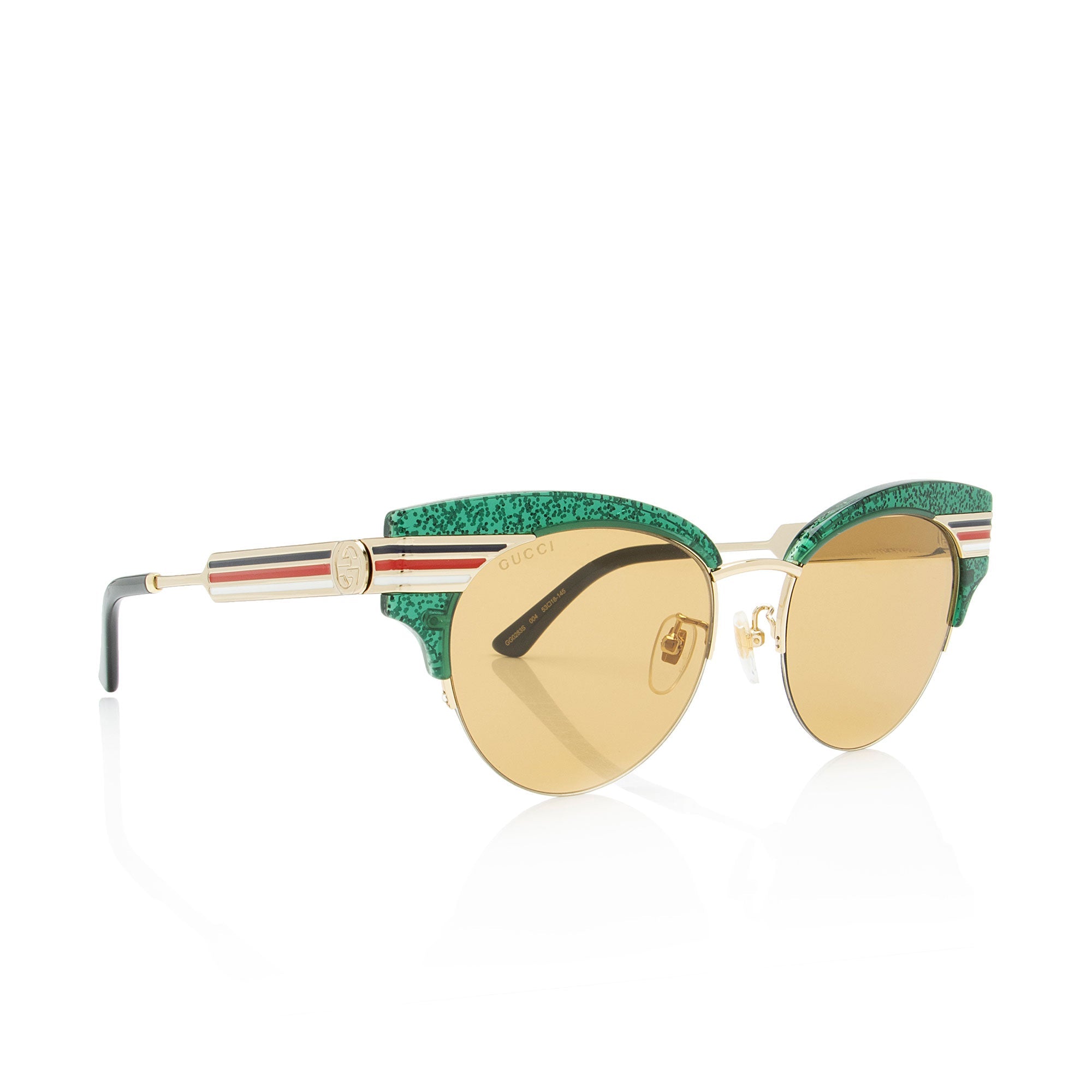 Gucci Glitter Web Sylvie Interlocking G Cat Eye Sunglasses