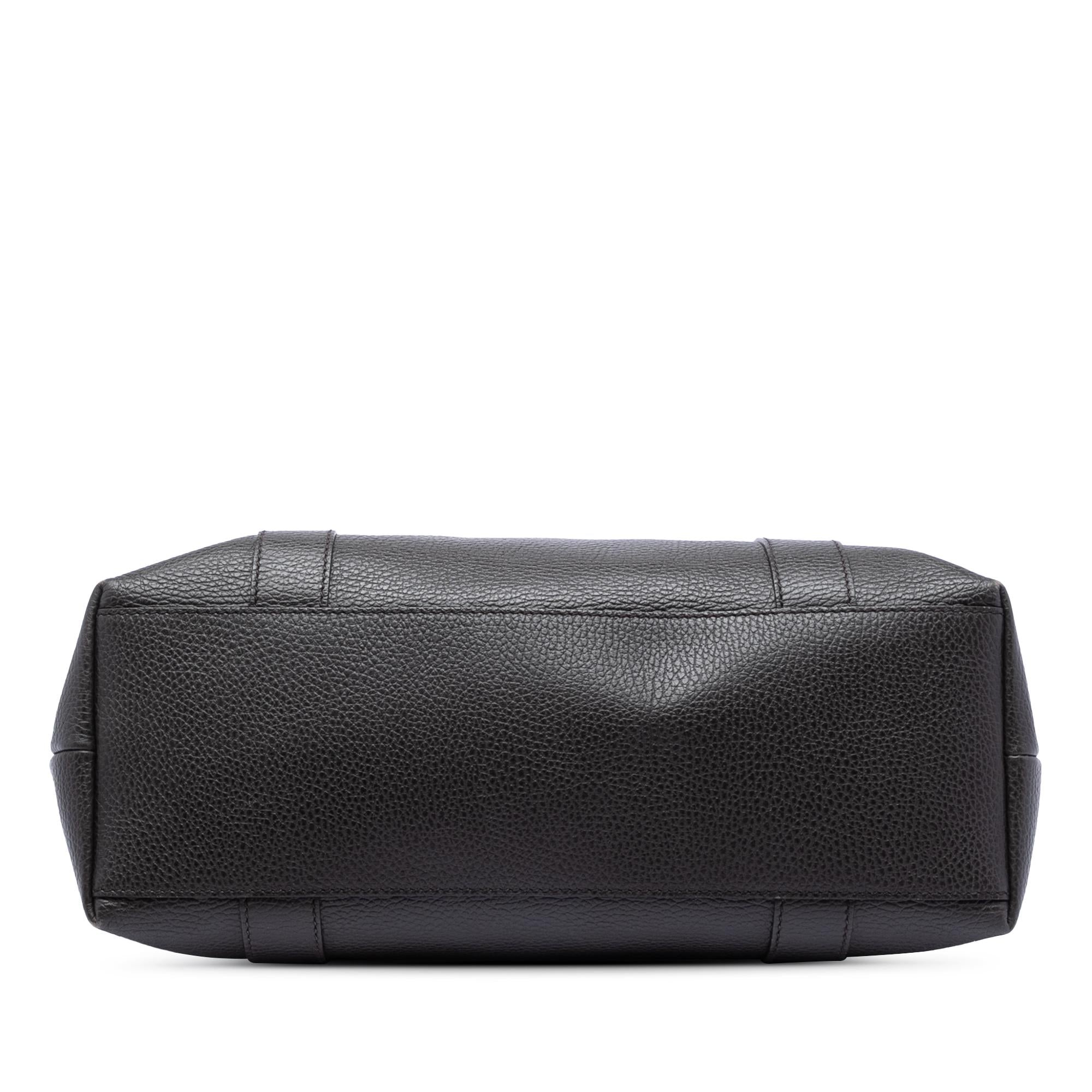 Gucci Grained Calfskin Bamboo Shopper Tote