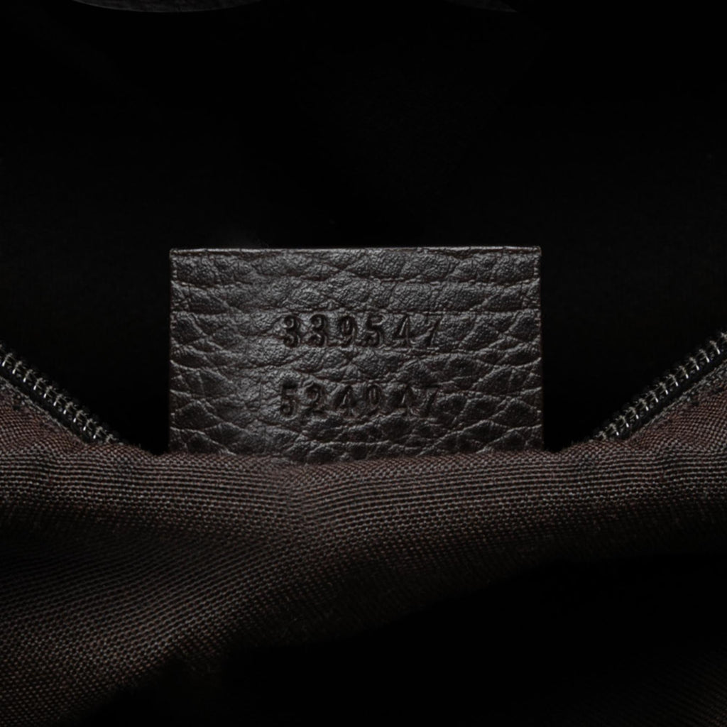 Gucci Grained Calfskin Bamboo Shopper Tote