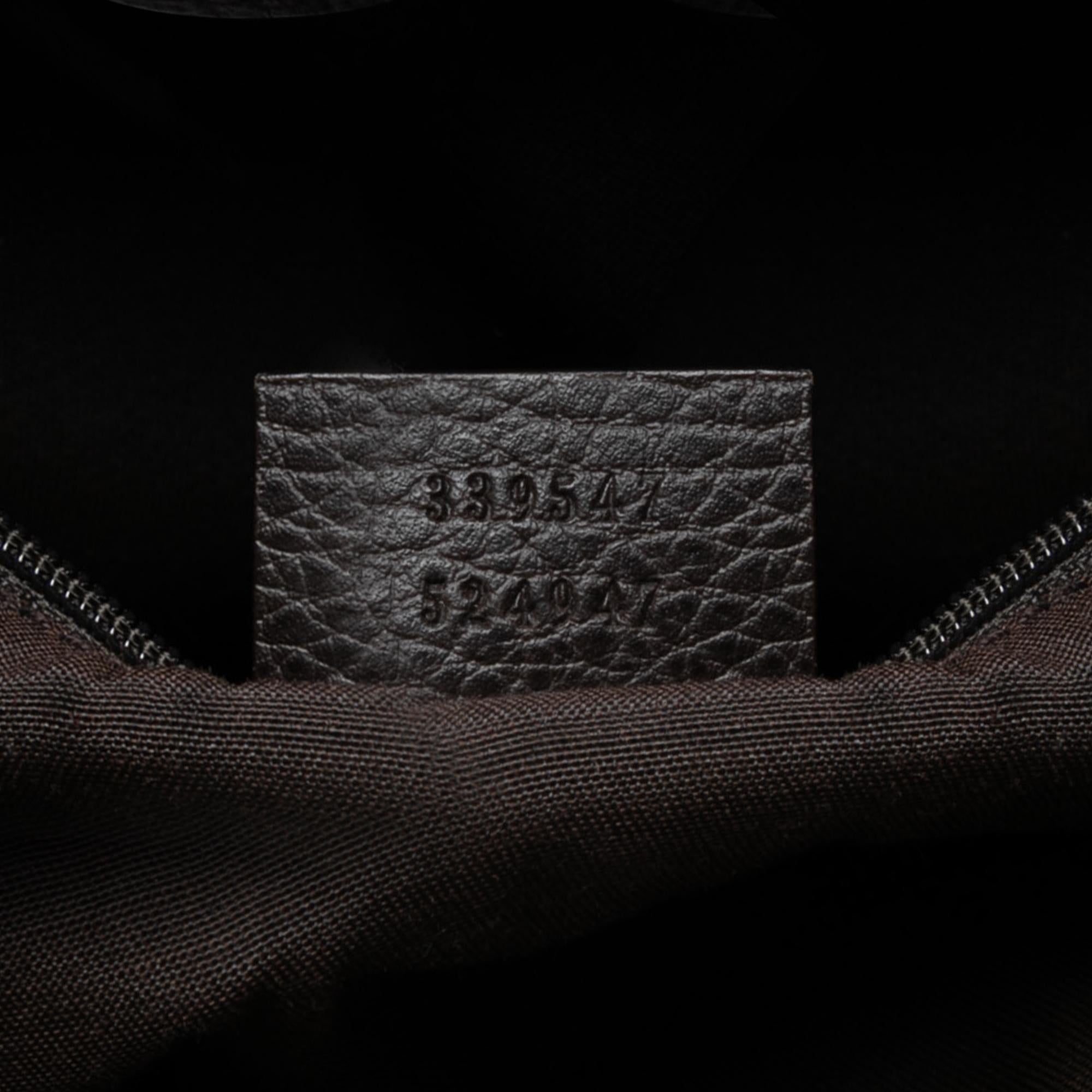 Gucci Grained Calfskin Bamboo Shopper Tote