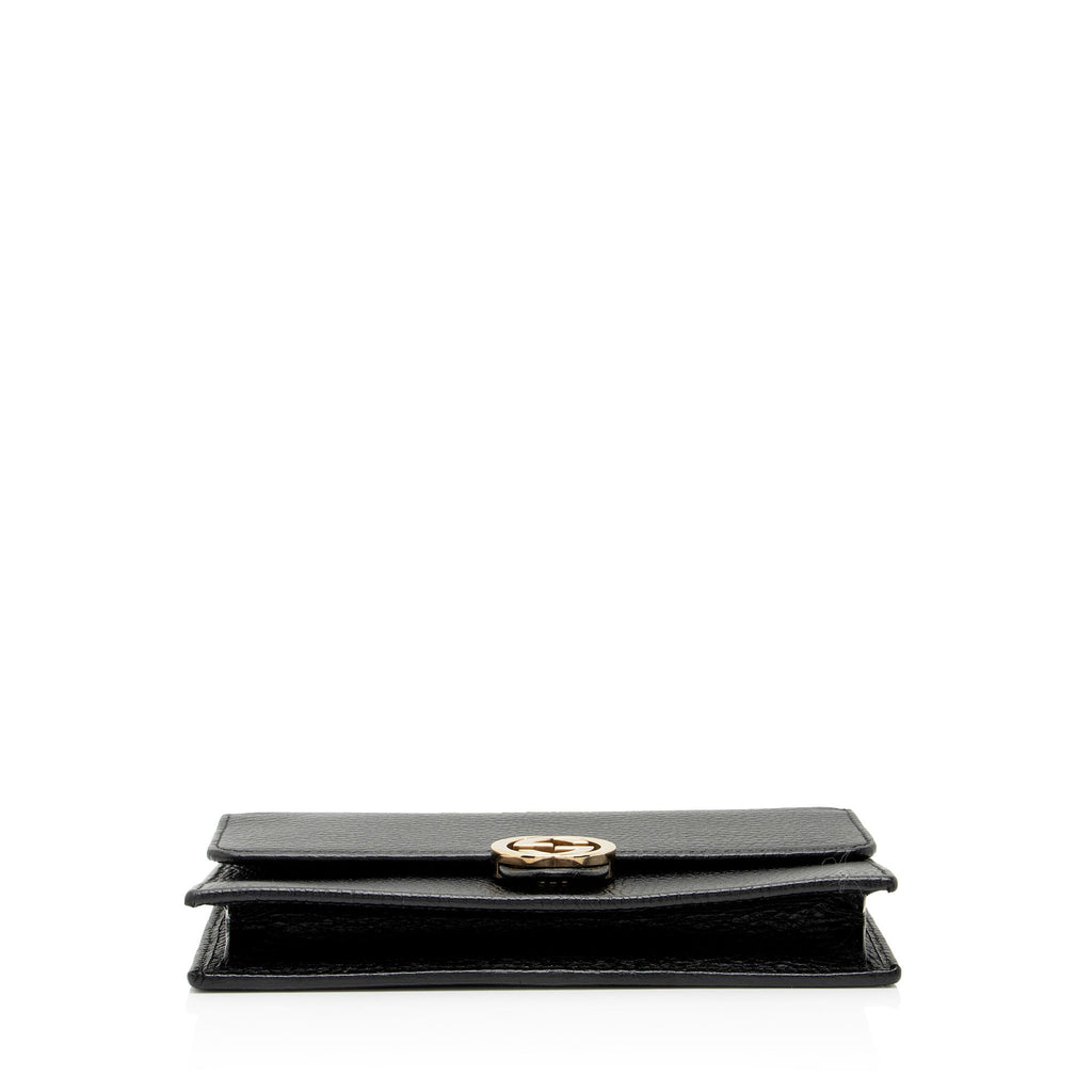 Gucci Grained Calfskin Interlocking G Chain Wallet