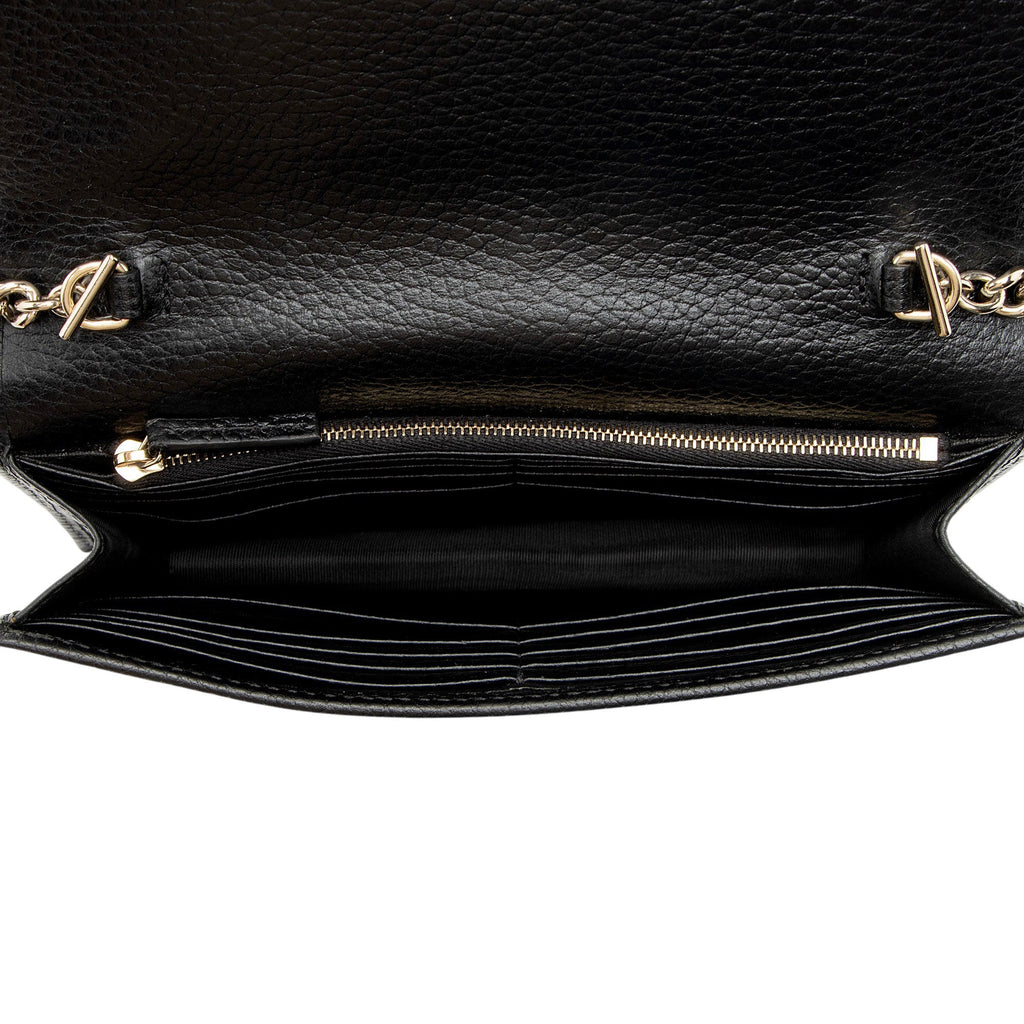 Gucci Grained Calfskin Interlocking G Chain Wallet