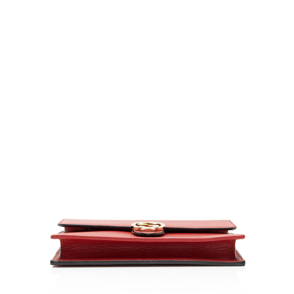 Gucci Grained Calfskin Interlocking G Chain Wallet