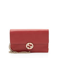 Gucci Grained Calfskin Interlocking G Chain Wallet