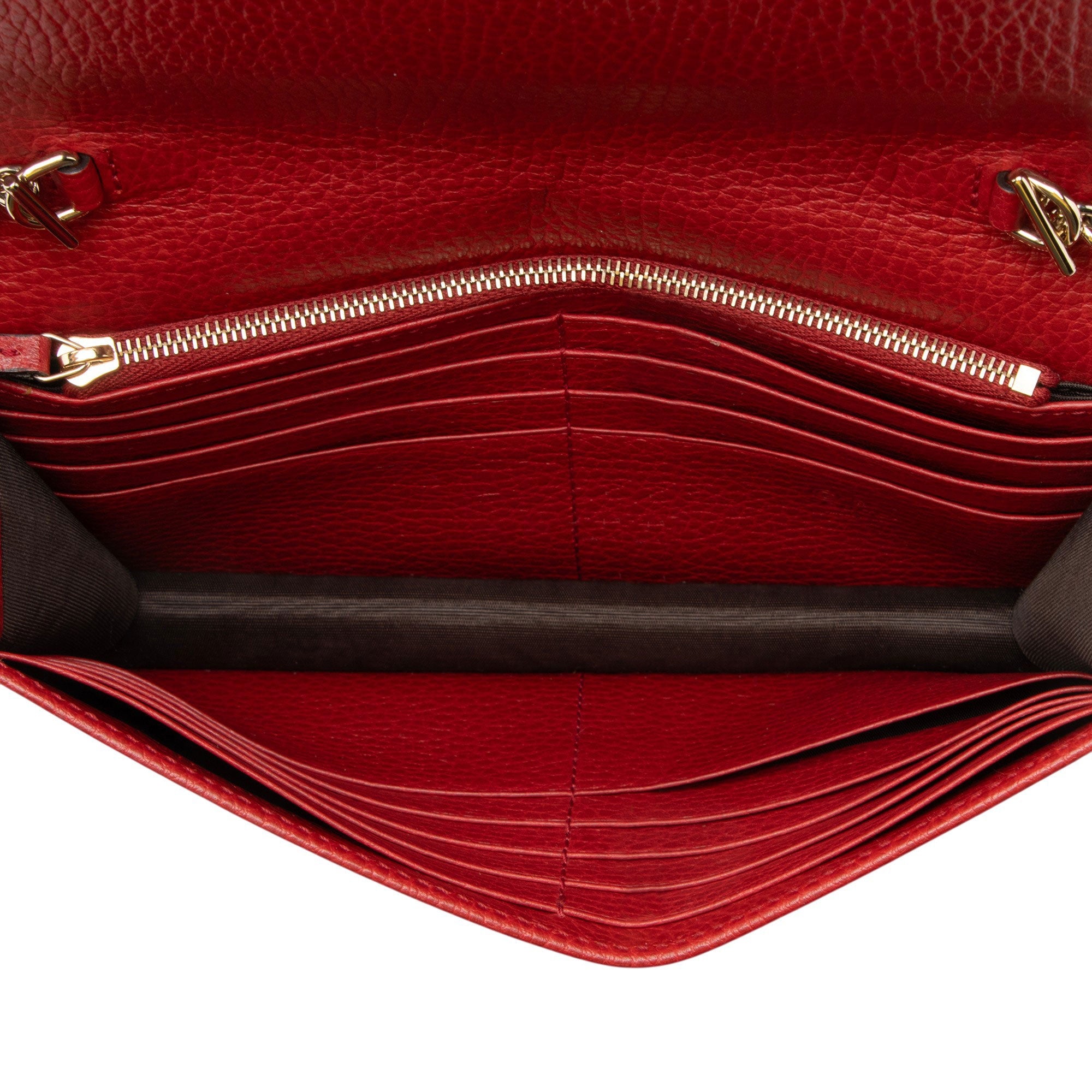 Gucci Grained Calfskin Interlocking G Chain Wallet