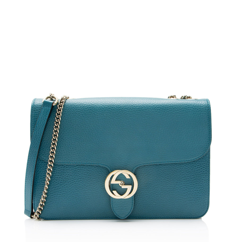 Gucci Grained Calfskin Interlocking G Medium Shoulder Bag