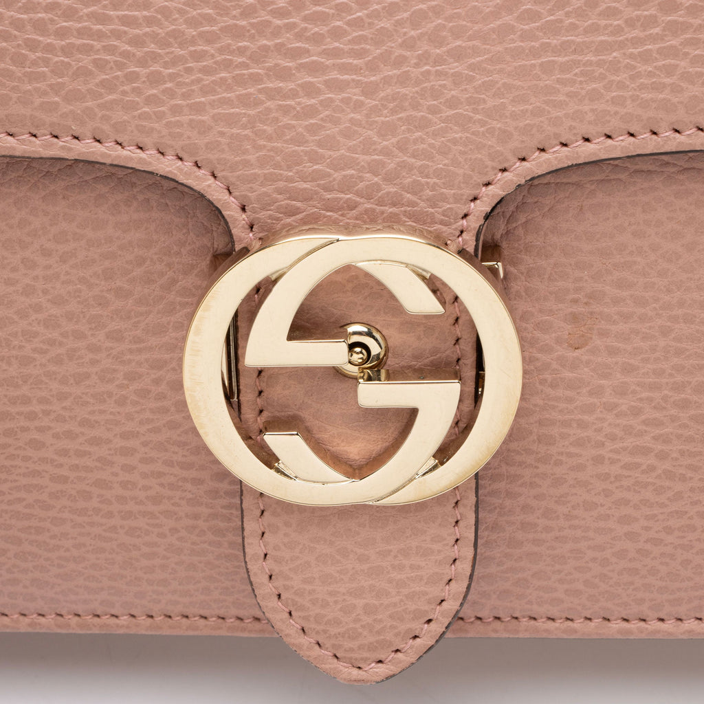 Gucci Grained Calfskin Interlocking G Medium Shoulder Bag