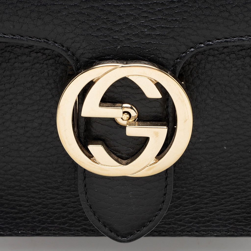Gucci Grained Calfskin Interlocking G Small Shoulder Bag