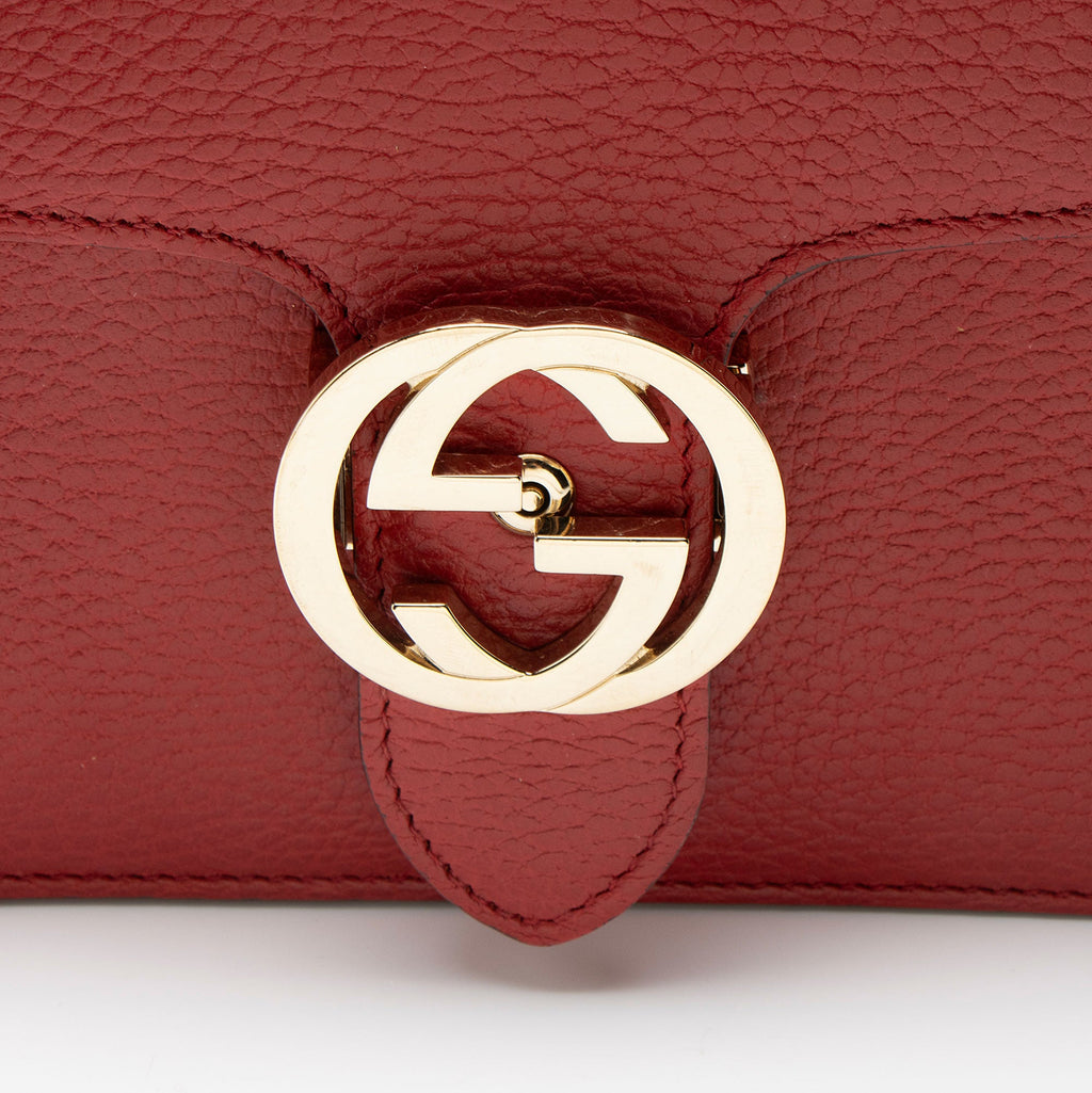 Gucci Grained Calfskin Interlocking G Small Shoulder Bag