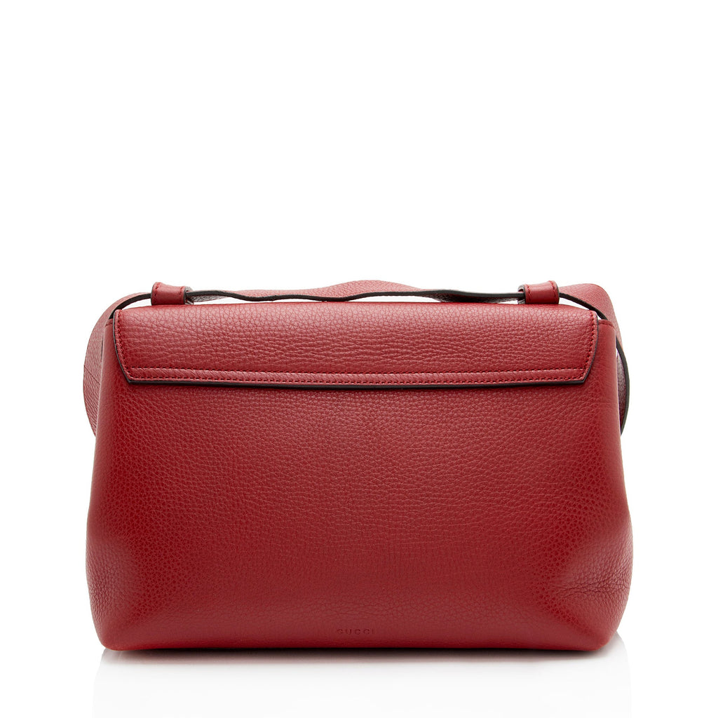 Gucci Grained Leather GG Marmont Large Flap Shoulder Bag
