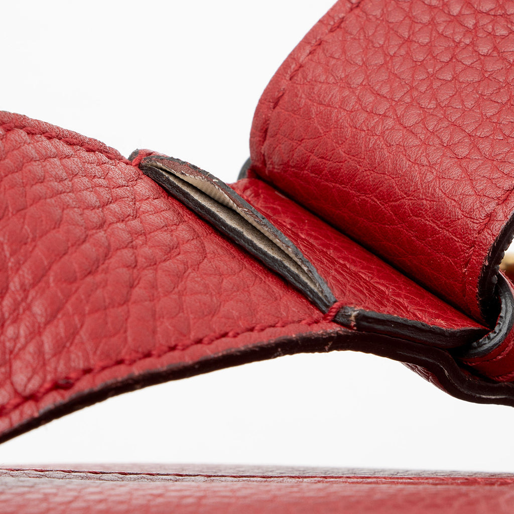 Gucci Grained Leather GG Marmont Large Flap Shoulder Bag