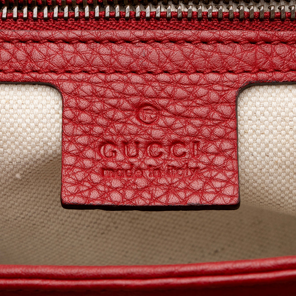 Gucci Grained Leather GG Marmont Large Flap Shoulder Bag